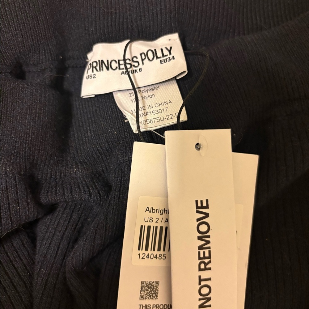 Princess Polly Black and White Ribbed Pants